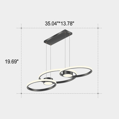 Moderner minimalistischer Kreis-Kombinations-Design-Insellicht-LED-Kronleuchter