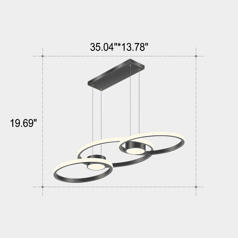 Moderner minimalistischer Kreis-Kombinations-Design-Insellicht-LED-Kronleuchter