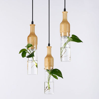 Nordic Creative Glass Bottle Hydroponic Plants 1-Light Pendelleuchte 