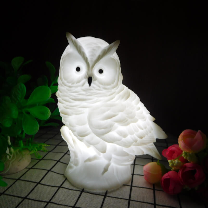 Modern Creative Owl Enamel LED Night Light Table Lamp