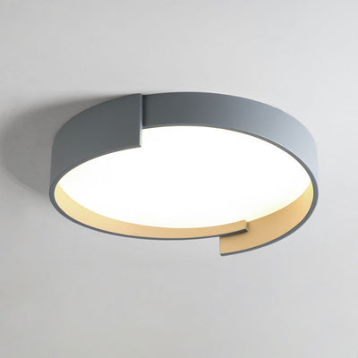 Nordic Simplicity Round Geometric Edge LED Flush Mount Ceiling Light