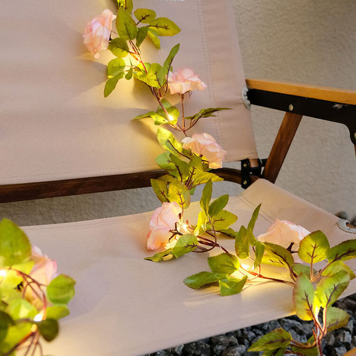 Luces de cadena LED para exteriores a prueba de agua y golpes Rosa Solar 