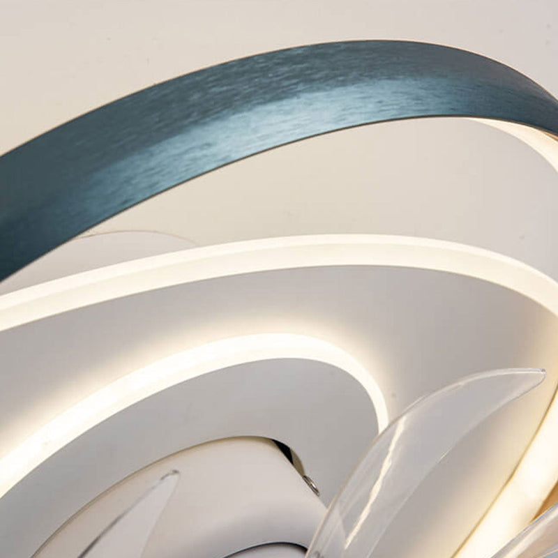 Nordische drehbare runde Acryl-LED-Unterputz-Deckenventilatorleuchte 