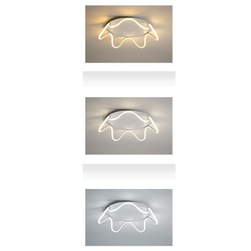 Modern Simple Crown Aluminum LED Flush Mount Ceiling Light