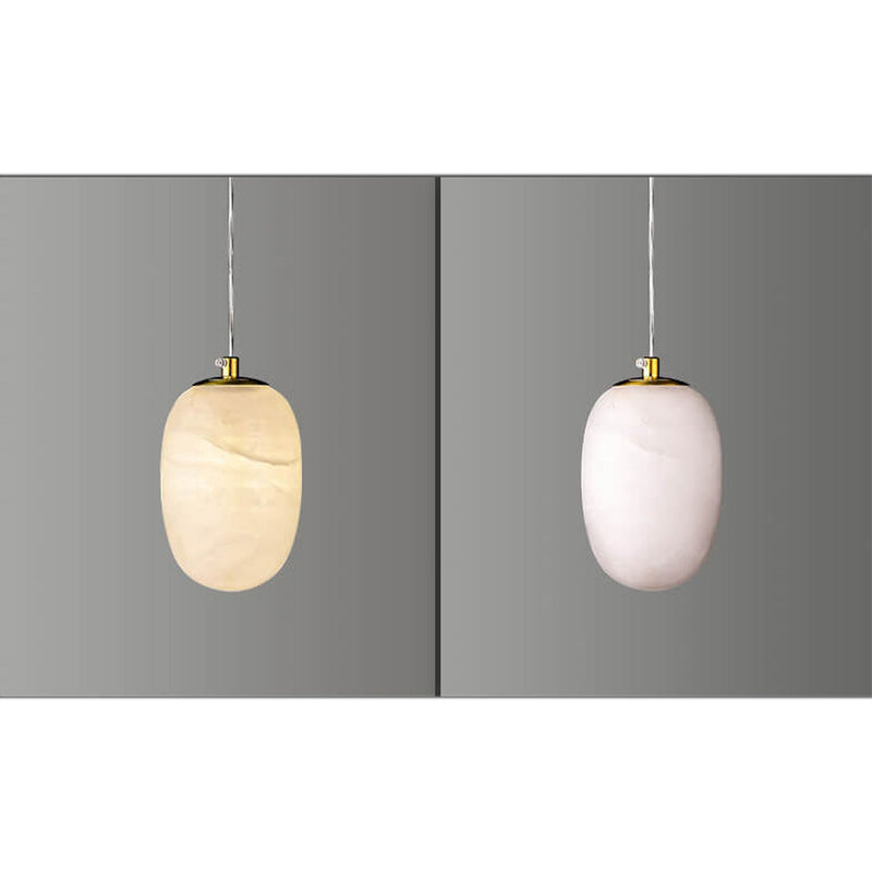 Modern Luxury Round Marble Brass 1-Light Pendant Light