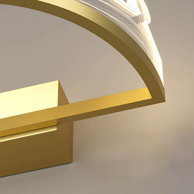 Nordic Light Luxury Crown Gold Eisen Acryl LED Wandleuchte Lampe