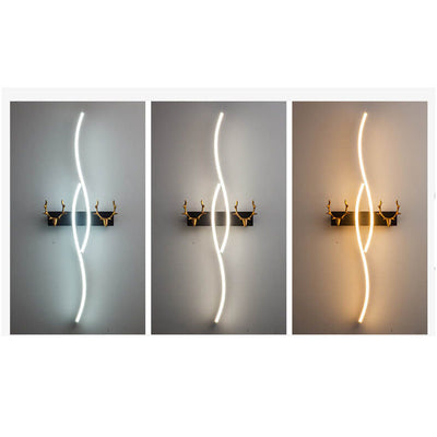 Applique Murale LED Nordic Light Luxury Strip Curve Antler 