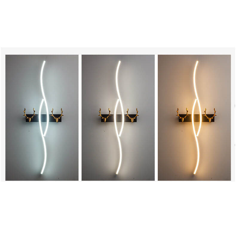 Applique Murale LED Nordic Light Luxury Strip Curve Antler 