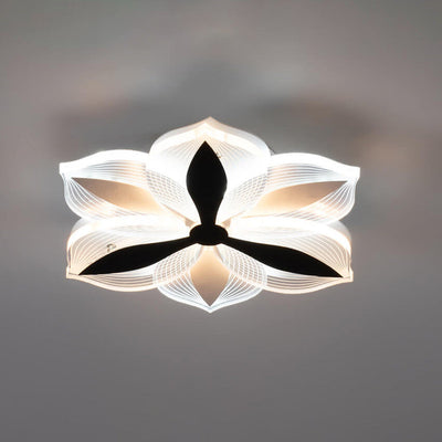 Modern Creative Flower Pattern Acrylic LED Semi-Flush Mount Ceiling Light