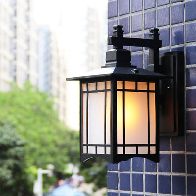 Moderne wasserdichte Solar-Aluminium-Wandleuchte in chinesischer Pavillonform mit 1 Licht 