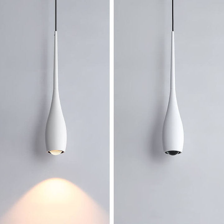Moderner minimalistischer LED-Pendelleuchter aus Aluminium in Schwarz-Weiß mit einfarbigen Tropfen 