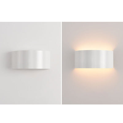 Minimalist Solid Color Iron Half-circle LED Wall Sconce Lamp