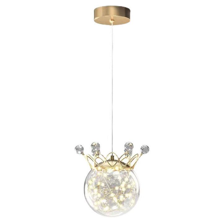 Moderne Sternenkrone Glas Kugel LED Pendelleuchte 