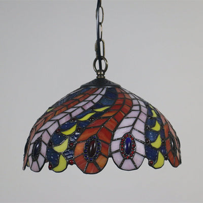 Tiffany European Stained Glass Dome 1-Light Pendelleuchte 