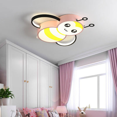 Nordic Childlike Cartoon Bee Design LED Flush Mount Light