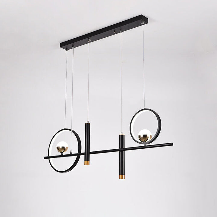 Design moderne minimaliste créatif de combinaison de lignes circulaires LED pour lustre d'île 