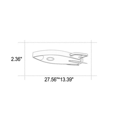 LED-Einbau-Deckenleuchte aus Aluminium in Raketenform im Cartoon-Stil