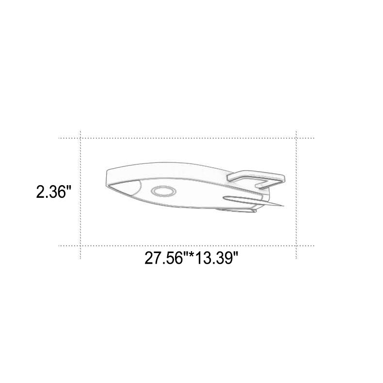 LED-Einbau-Deckenleuchte aus Aluminium in Raketenform im Cartoon-Stil