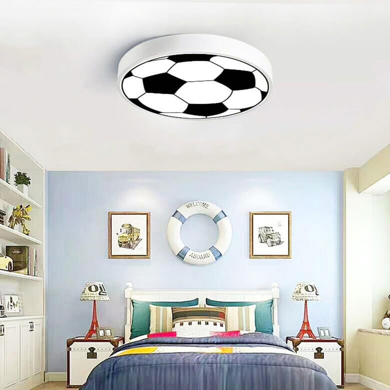 Cartoon Creative Round Football LED Kids Flush Mount Ceiling Light