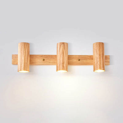 Moderne minimalistische Holzschienenstrahler 1/2/3 Licht Wandleuchte 