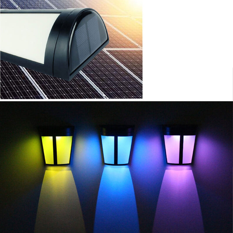 European Solar 6 LED Outdoor Patio Fence Wall Sconce Lamp