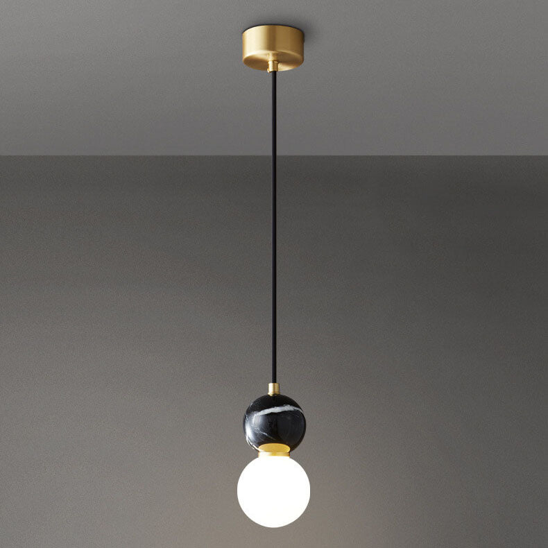 Modern Marble Round Ball 1-Light Pendant Light