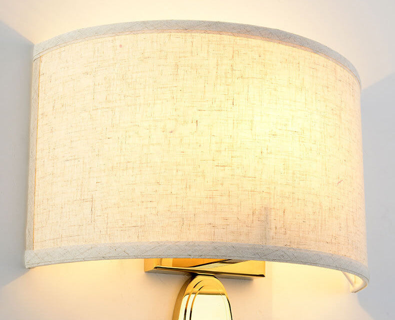 Moderne minimalistische Stoffschirm-Spiegel-Edelstahl-Wandleuchte mit 1 Licht 