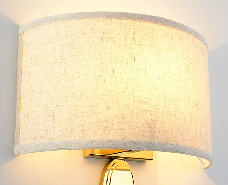 Modern Minimalist Fabric Shade Mirror Stainless Steel 1-Light Wall Sconce Lamp