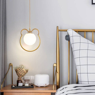 Modern Simple Cute Bear Outline Design 1-Light Pendant Light