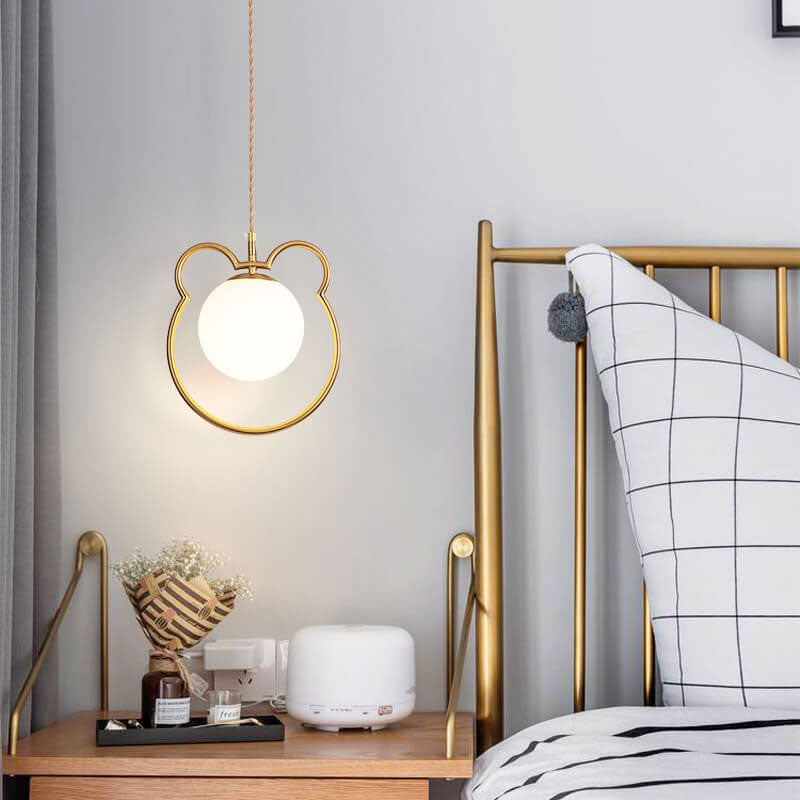 Modern Simple Cute Bear Outline Design 1-Light Pendant Light