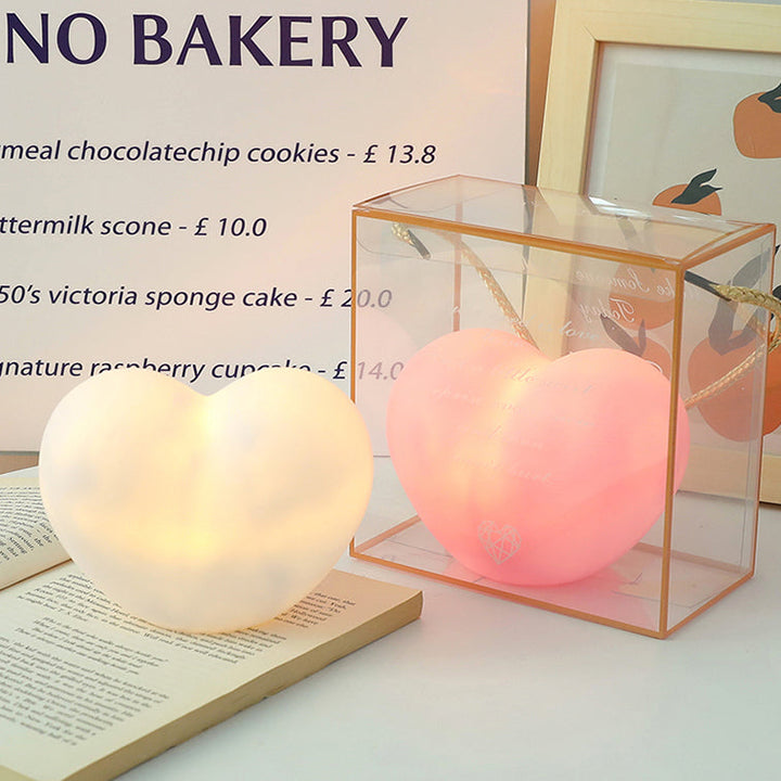 Contemporary Creative Rubber Coating Heart LED Night Light Table Lamp For Bedroom