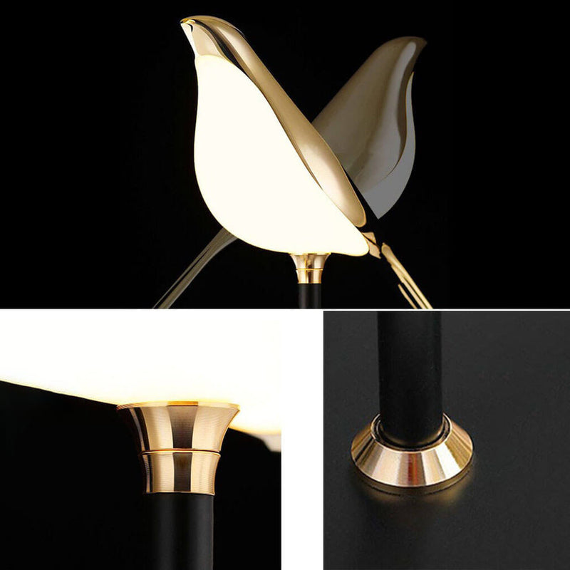 Lampe de table LED minimaliste nordique avec oiseau pie 