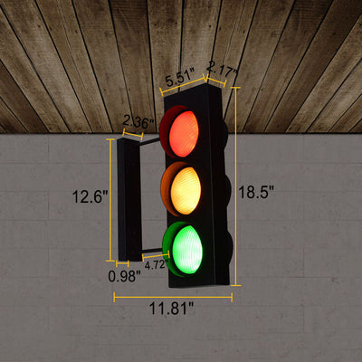 مصباح حائط LED بتصميم إشارة مرور صناعية عتيقة 