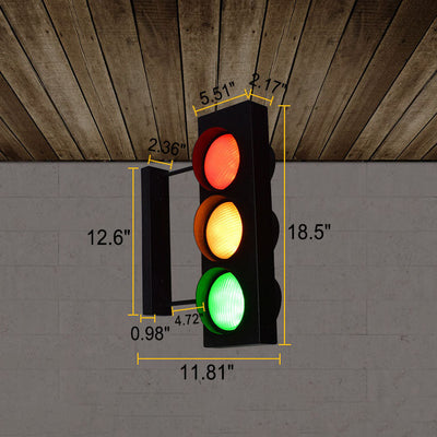 Retro Industrial Traffic Light Design LED Wall Sconce Lamp