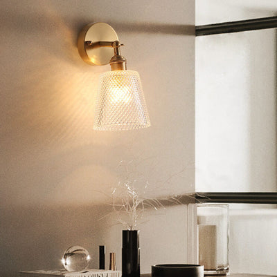 Modern Glass Bell Shade 1-Light Wall Sconce Lamp