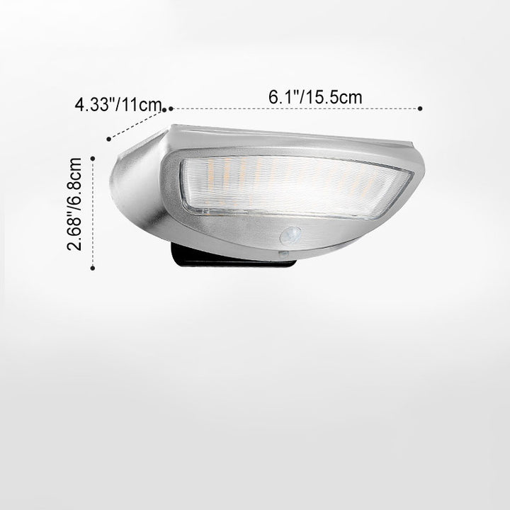 Moderne, schlichte Solar-LED-Wandleuchte in trapezförmigem Design mit Bewegungssensor, wasserdicht, für den Außenbereich 