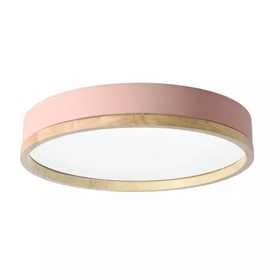 Simple Macaron Round Acrylic LED Flush Mount Ceiling Light