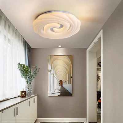 Contemporary Creative Swirl Acrylic Round Shade LED Flush Mount Ceiling Light For Living Room