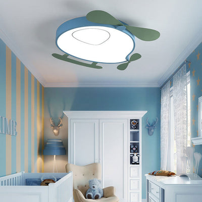 Cartoon Creative Colorful Aircraft LED Eye Protection Kids Flush Mount Ceiling Light