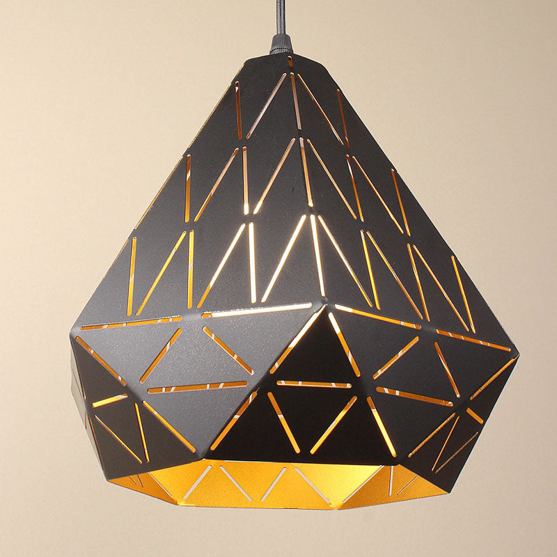 Moderne nordische 1-flammige Pendelleuchte aus Eisen in geometrischer Dreiecksform für Wohnzimmer &amp; Schlafzimmer 