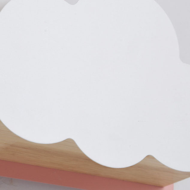 Applique Murale à 1 Lumière en Verre Nuage Macaron Nordique en Bois 