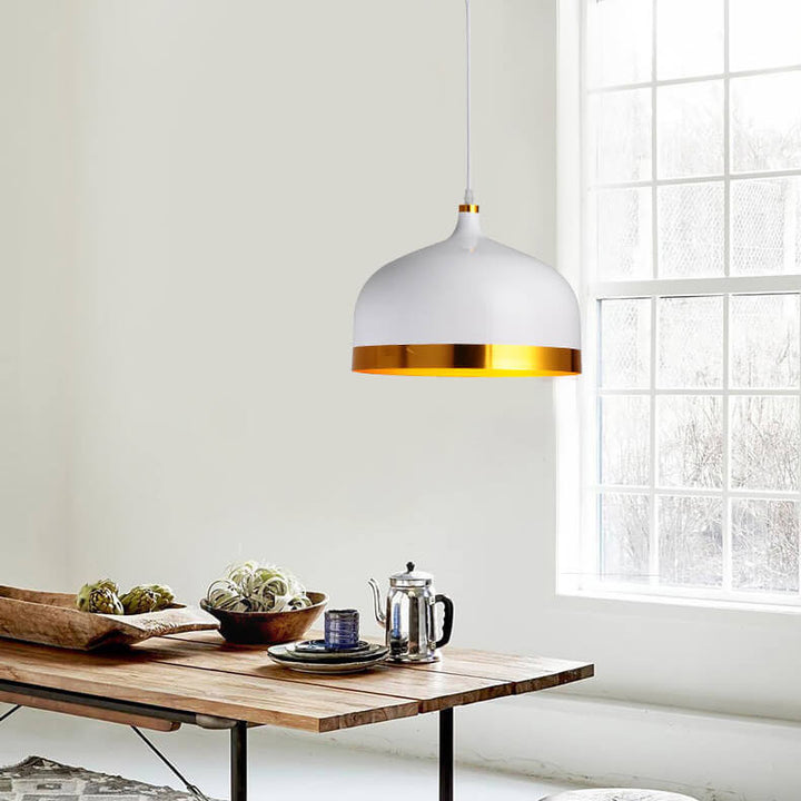 Lustre suspendu moderne en aluminium demi-rond à une lumière 