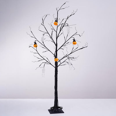 Lumière de décoration d'arbre à LED simulée citrouille squelette Halloween 