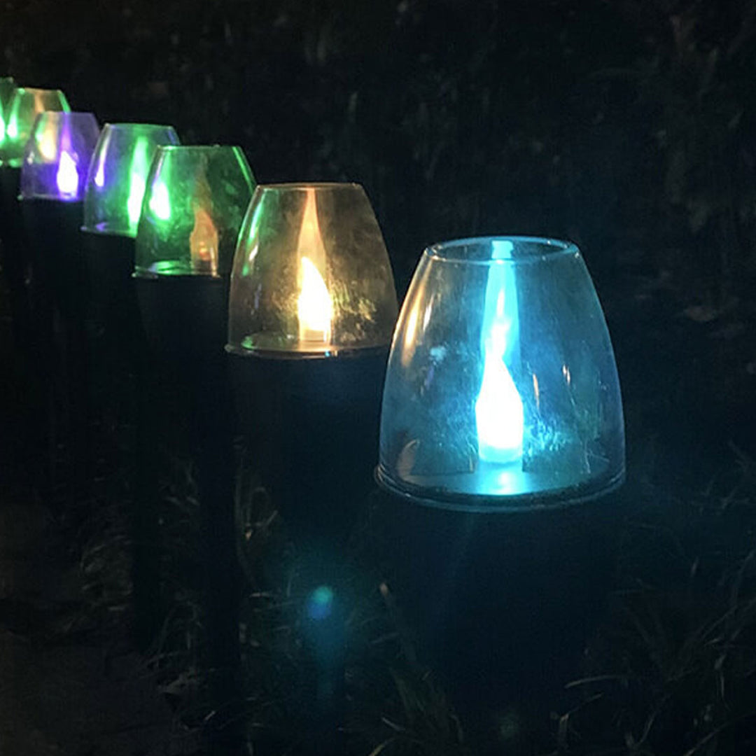 Solar Candle Wine Glasses Outdoor Patio Lawn LED Lights Landscape Light