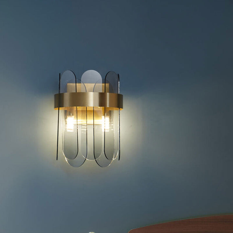 Creative Light Luxury Long Strip Glass Combination Design 2-Light Wall Sconce Lamp