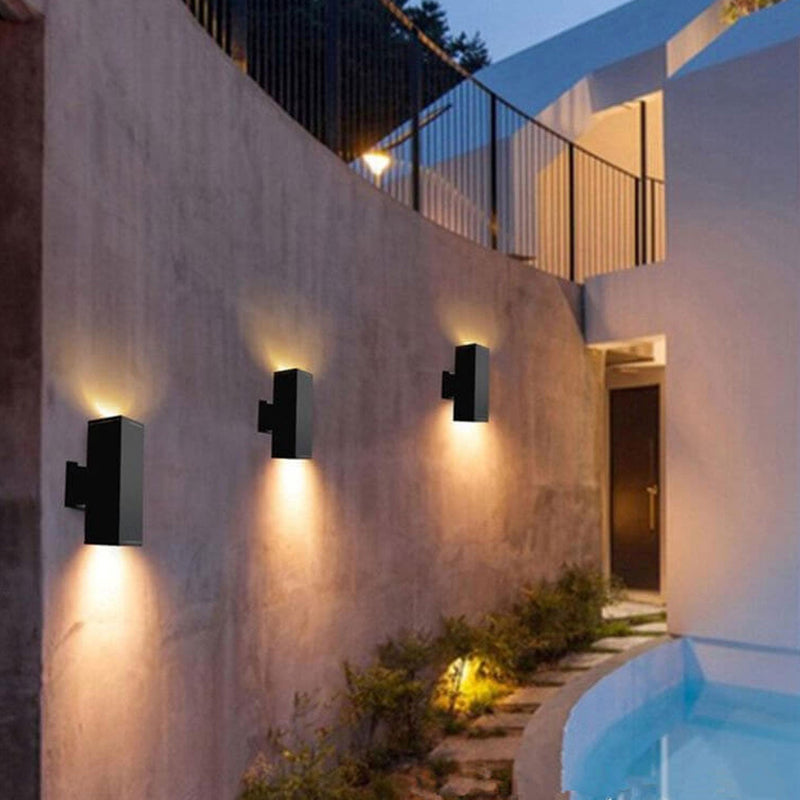 Modern Minimalist Square Column LED Luminous Outdoor Waterproof Wall Sconce Lamp