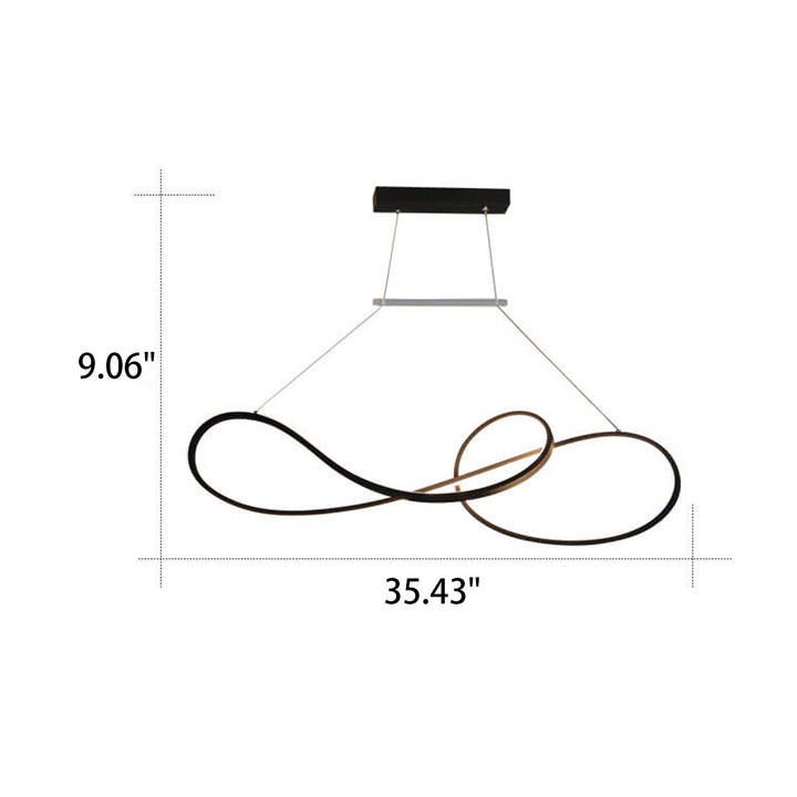 Lámpara de Araña Moderna de Lujo Ligero con Anillo Curvo LED para Isla 