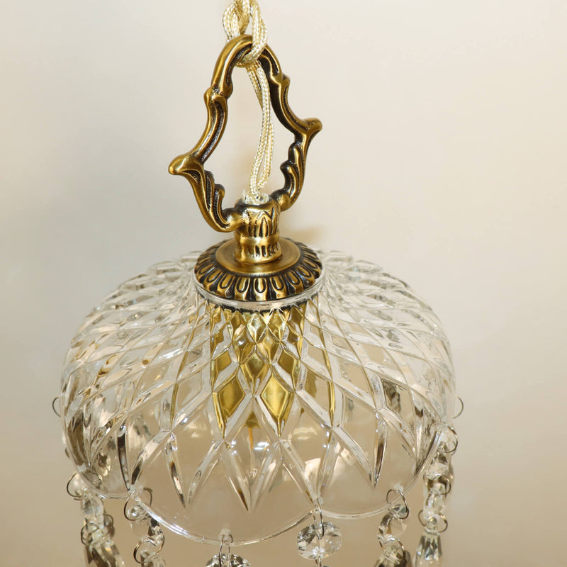 European Light Luxury Brass Crystal Glass 1-Light Wall Sconce Lamp