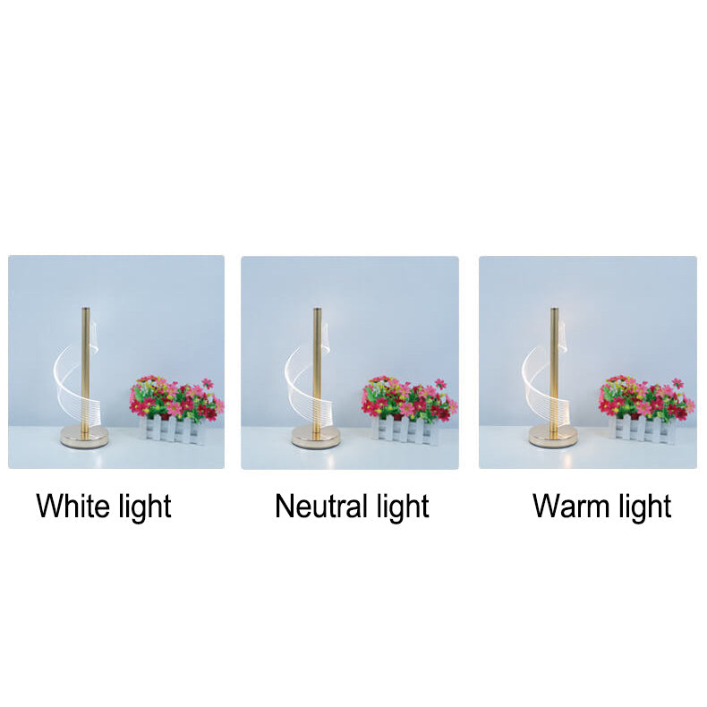 Lampe de Table LED Moderne en Acrylique Courbe de Luxe Léger 