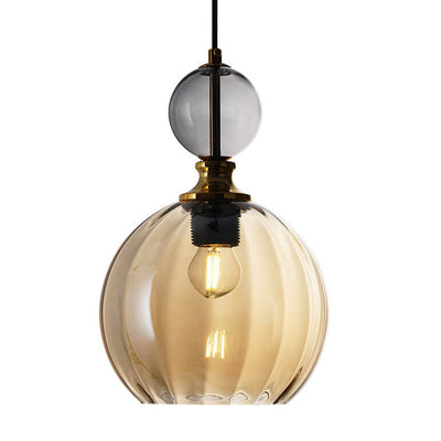 Danish Creative Stripes Glass Round 1/3 Light Chandelier